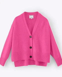 Aleger N.99 Cashmere Blend Oversized Cardigan - Pink Flash