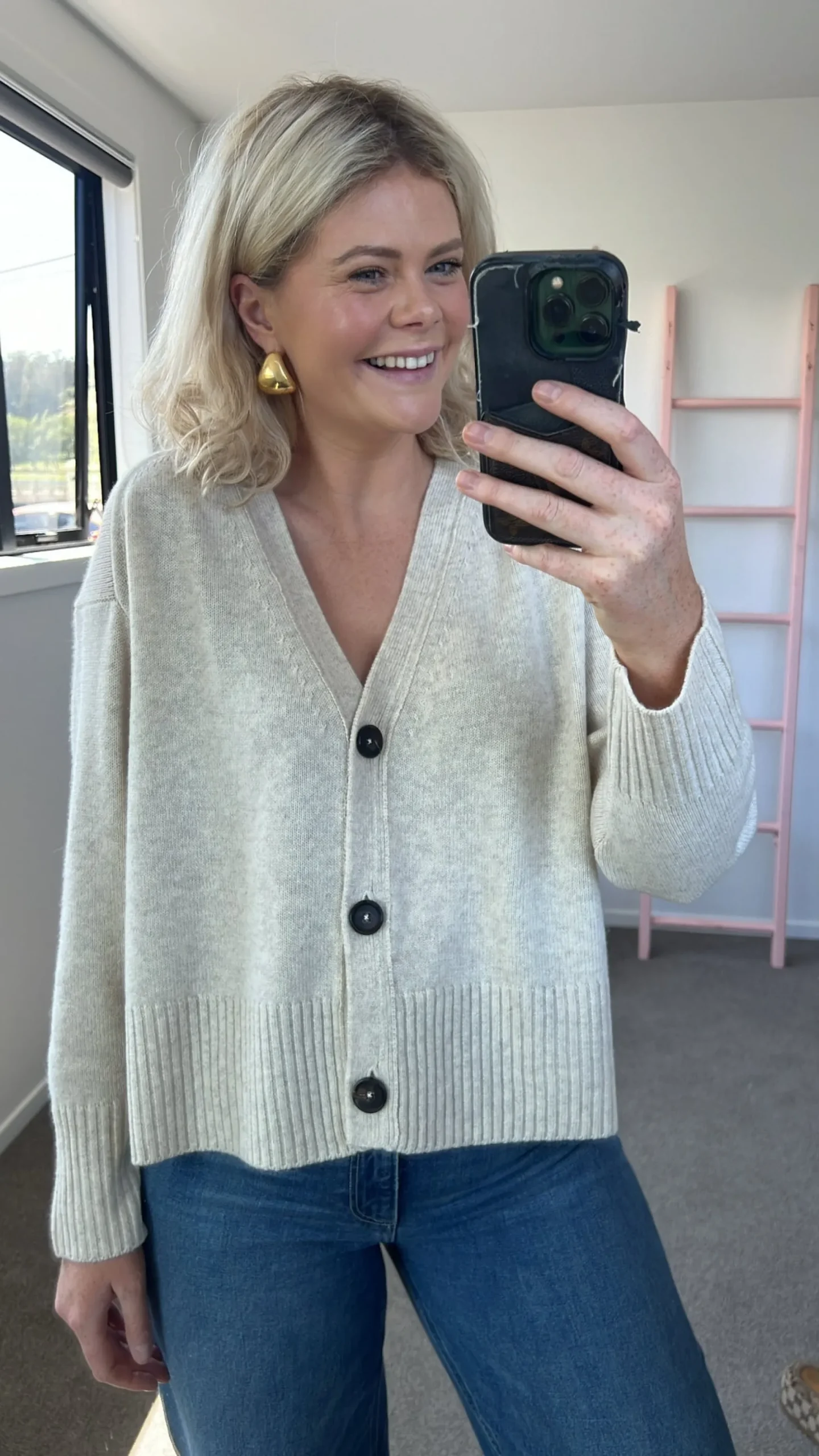 Aleger N.99 Cashmere Blend Oversized Cardigan - Pink Flash