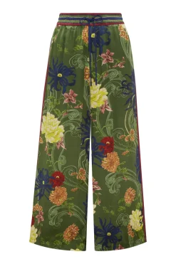 Alémais Avery Silk Pant - Green | PRE ORDER ARRIVING MID/LATE APRIL