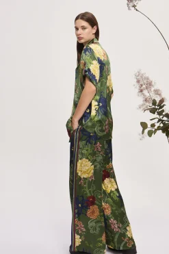 Alémais Avery Silk Pant - Green | PRE ORDER ARRIVING MID/LATE APRIL