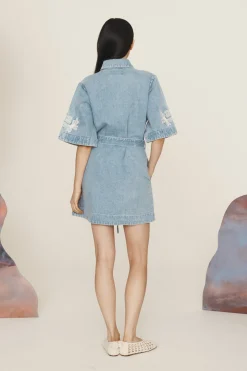 Alémais Charlene Denim Mini Dress - Light Wash