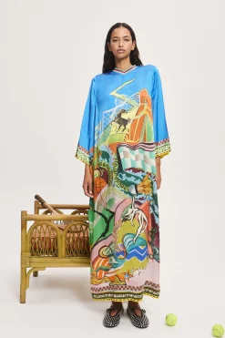 Alémais Lucky Pace Silk Midi Dress - Multi | PRE ORDER ARRIVING MID/LATE APRIL