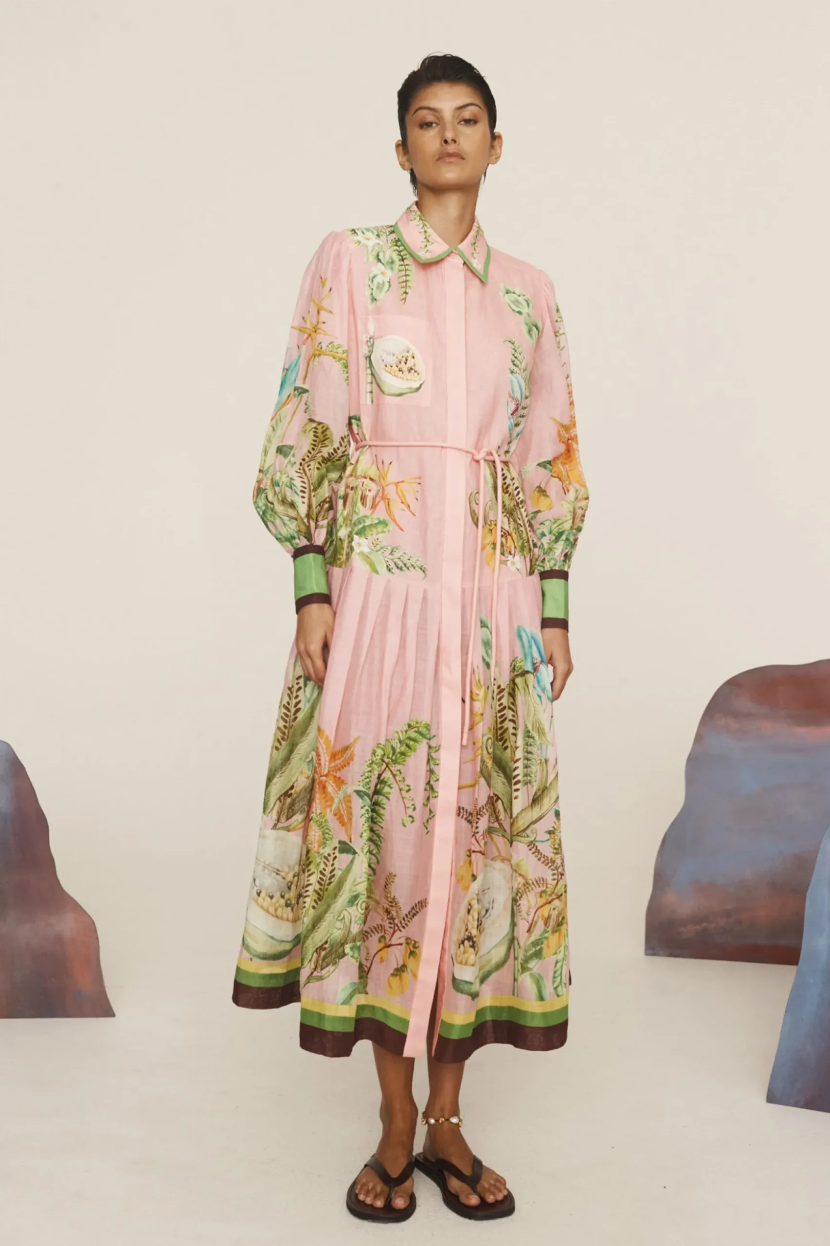 Alémais Papaya Shirtdress - Pink
