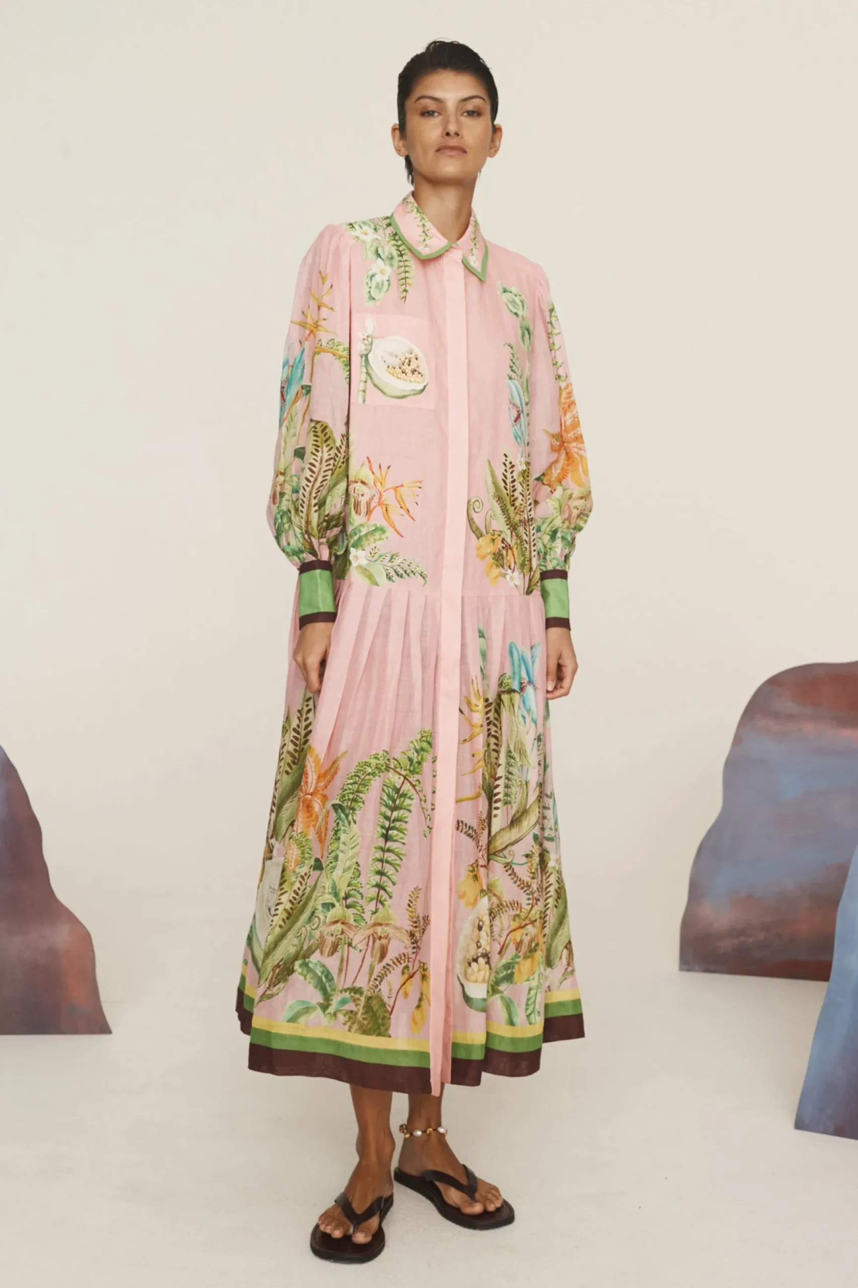 Alémais Papaya Shirtdress - Pink