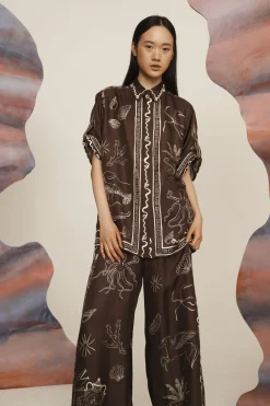 Alémais Sammy Silk Shirt - Chocolate