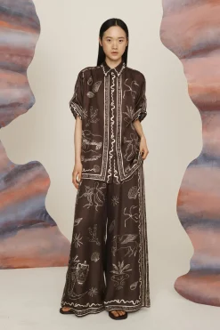 Alémais Sammy Silk Shirt - Chocolate
