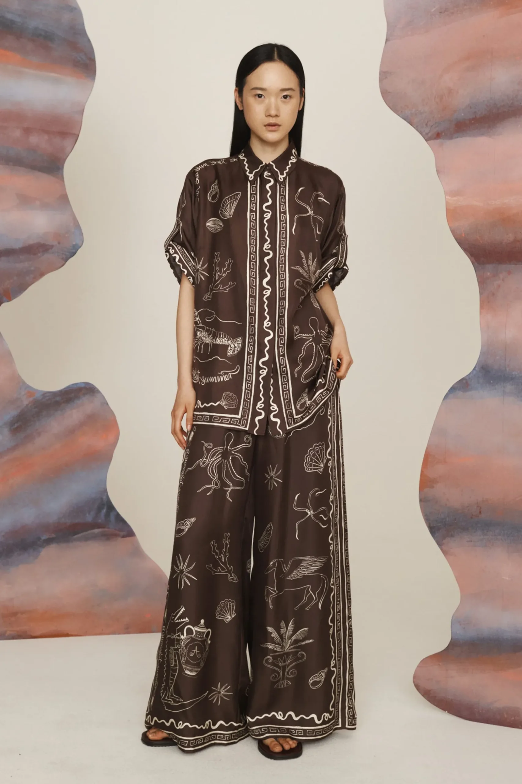 Alémais Sammy Silk Shirt - Chocolate