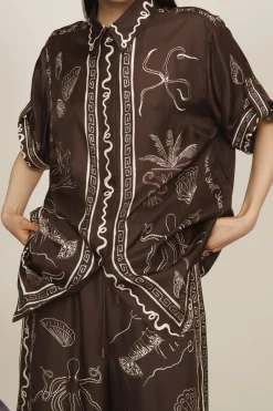Alémais Sammy Silk Shirt - Chocolate