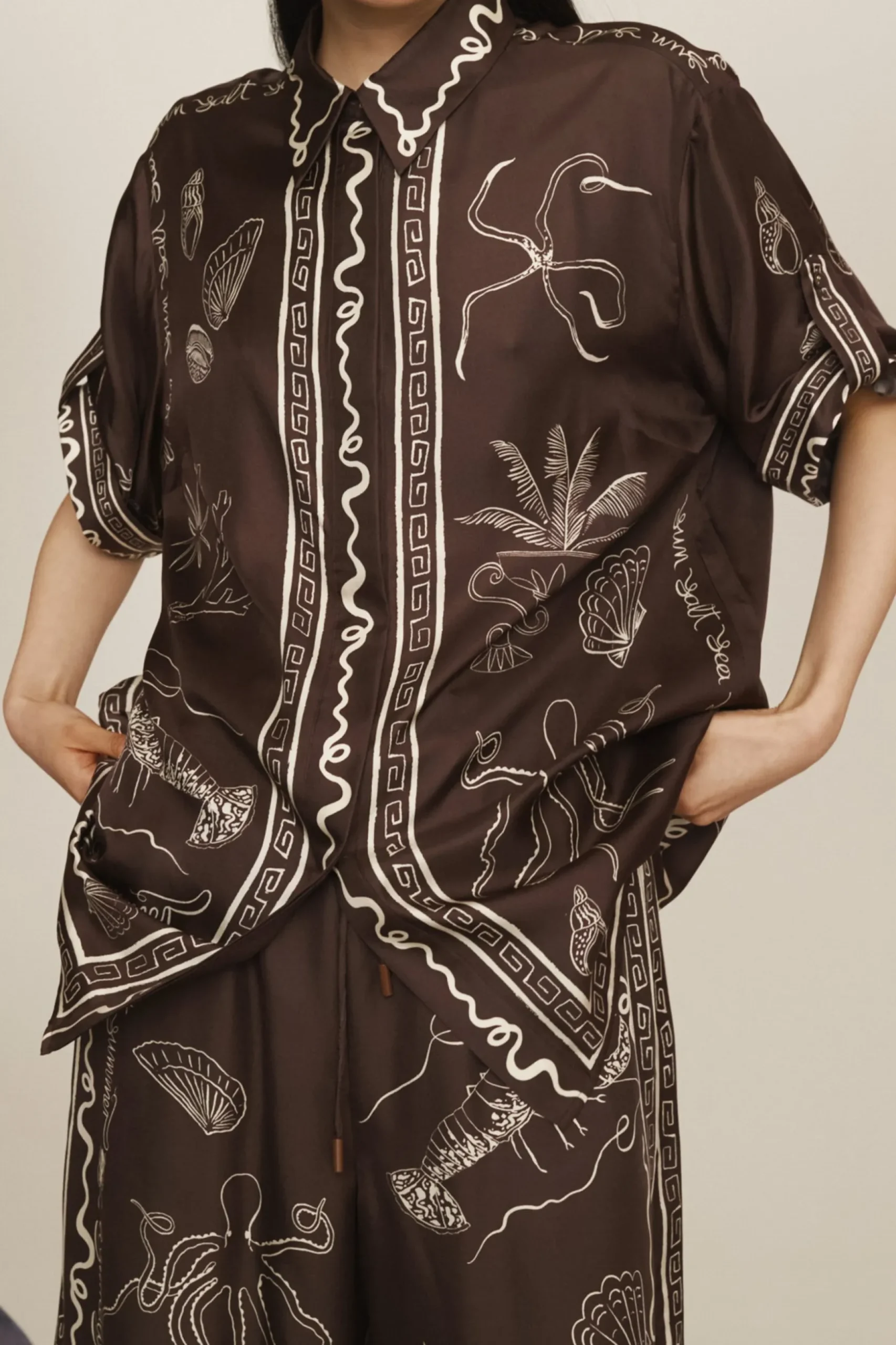 Alémais Sammy Silk Shirt - Chocolate