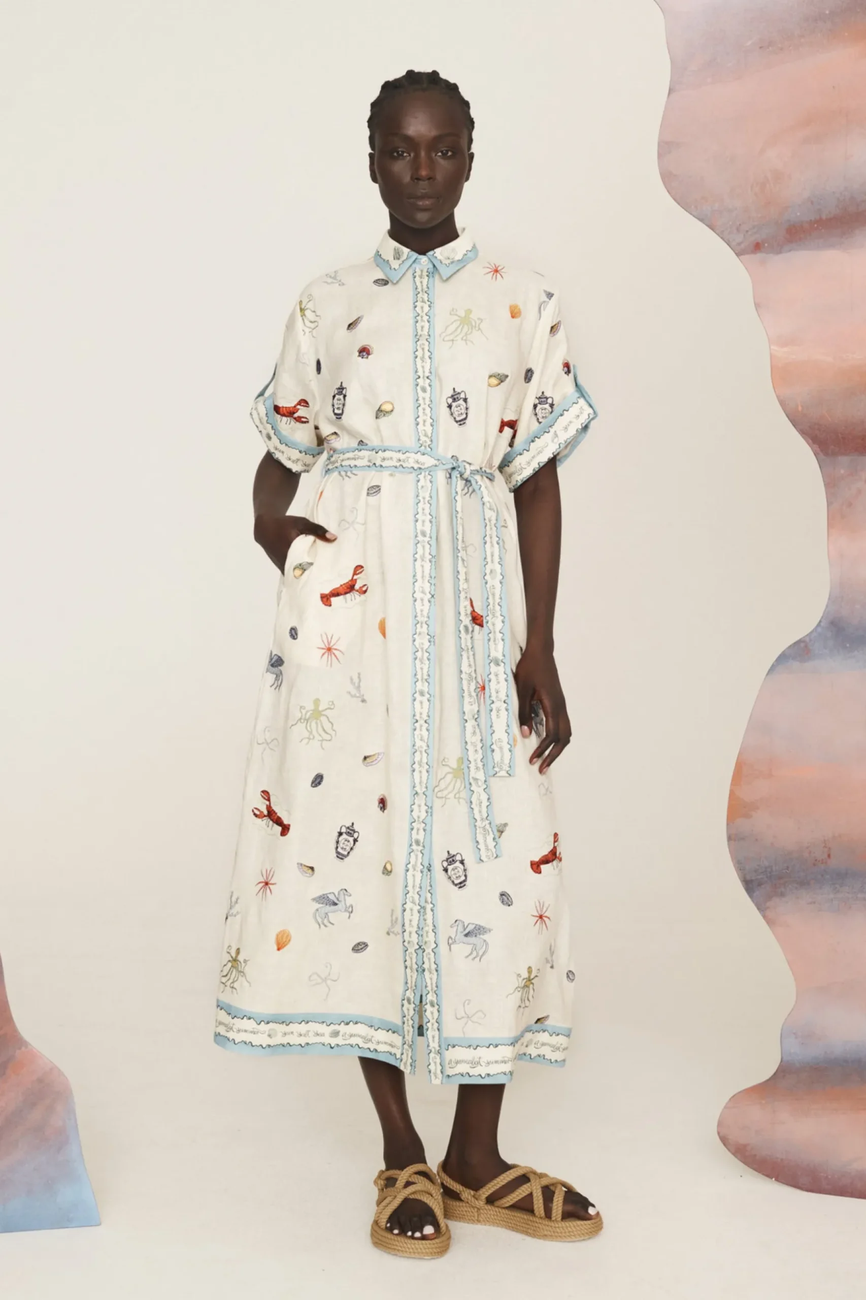 Alémais Sandy Embroidered Shirtdress - Multi