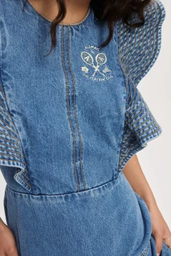Alémais Stephi Denim Midi Dress - Light Indigo | PRE ORDER ARRIVING EARLY/MID MAY