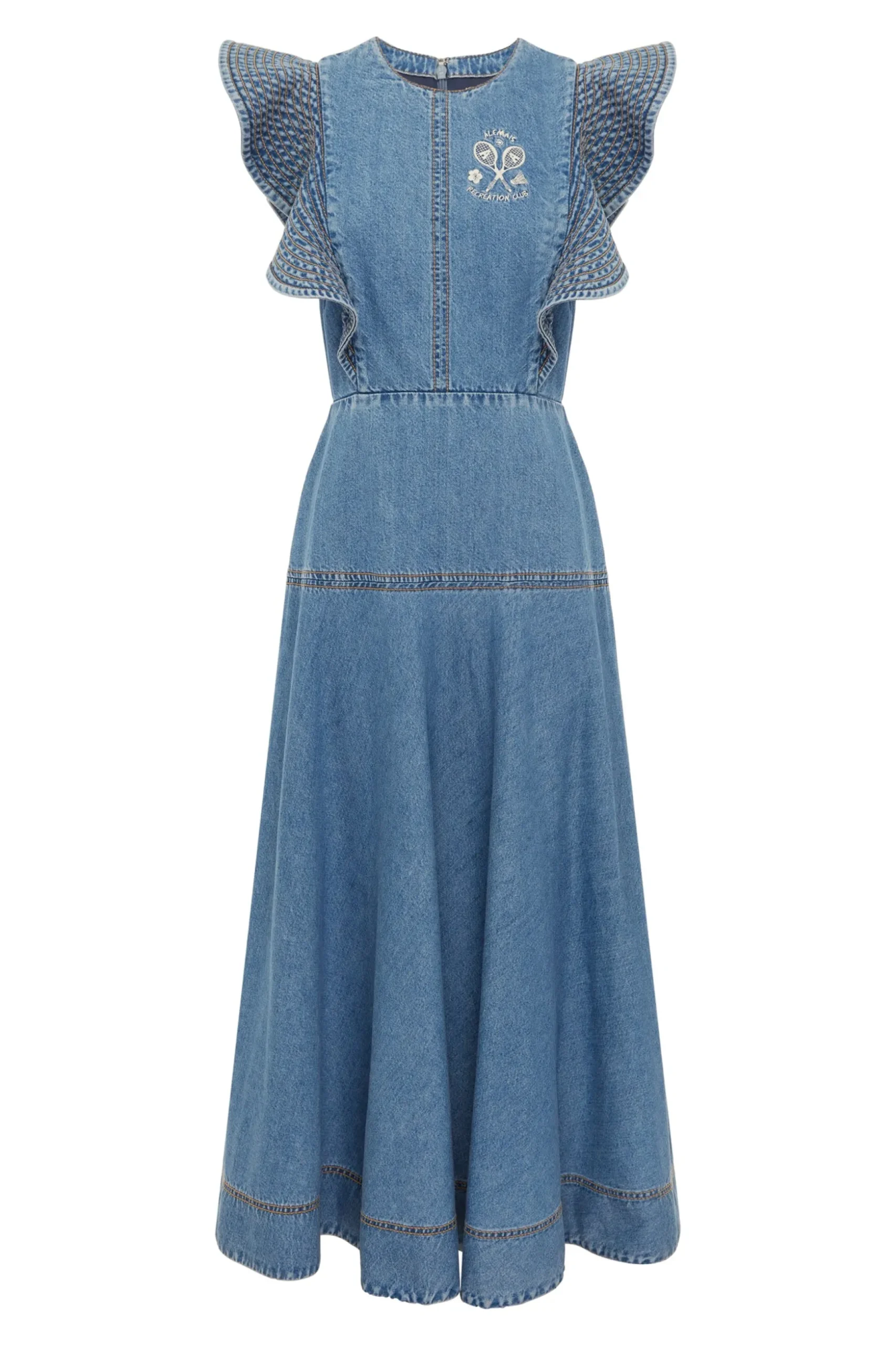 Alémais Stephi Denim Midi Dress - Light Indigo | PRE ORDER ARRIVING EARLY/MID MAY