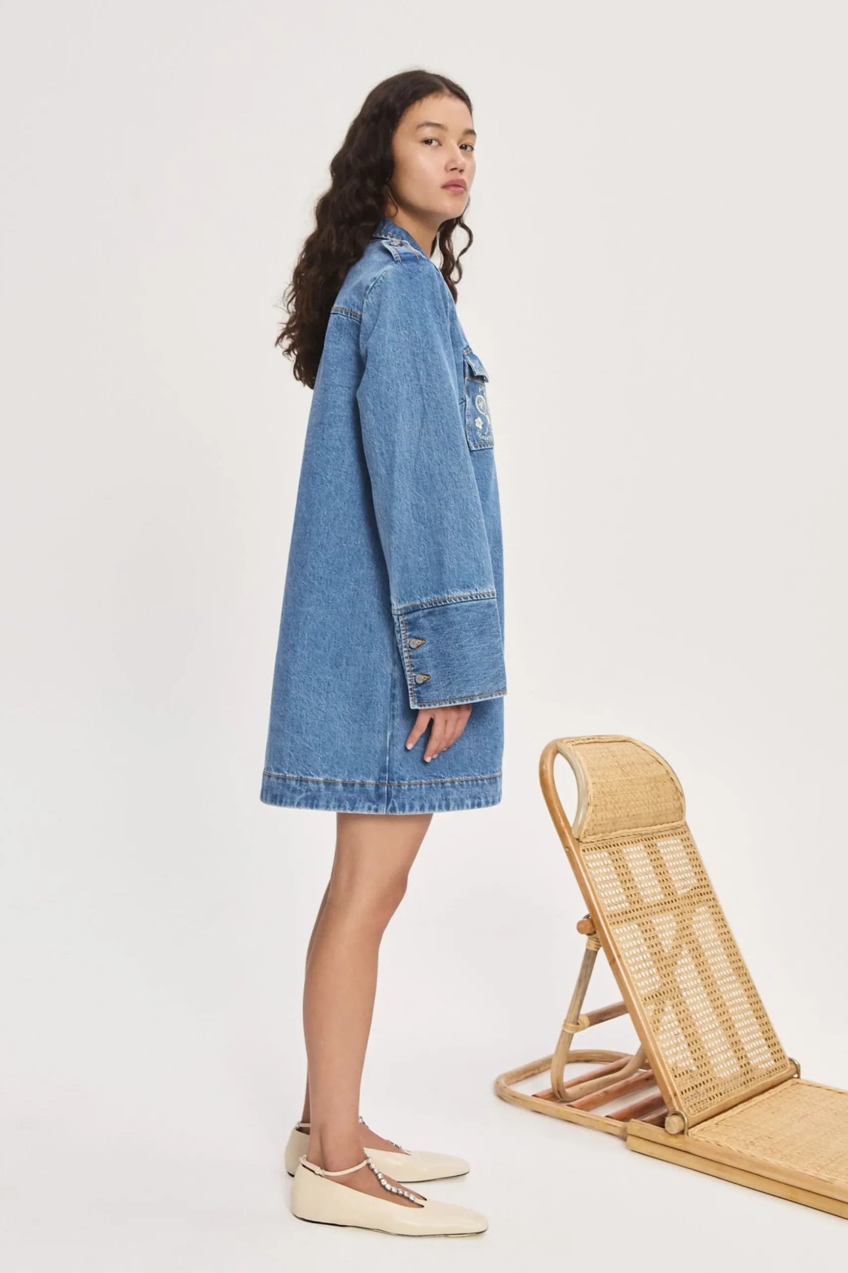 Alémais Stephi Denim Mini Dress - Light Indigo | PRE ORDER ARRIVING EARLY/MID MAY
