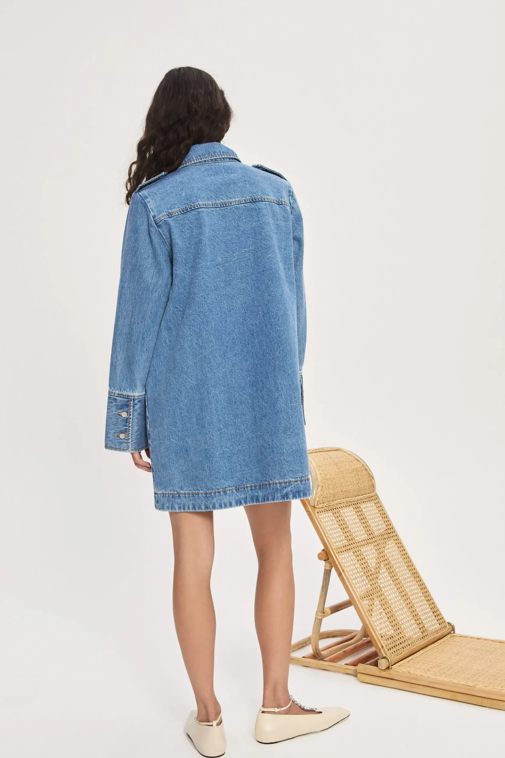Alémais Stephi Denim Mini Dress - Light Indigo | PRE ORDER ARRIVING EARLY/MID MAY