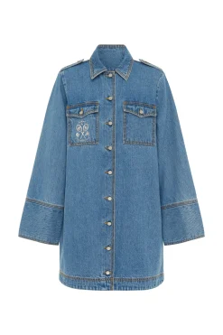 Alémais Stephi Denim Mini Dress - Light Indigo | PRE ORDER ARRIVING EARLY/MID MAY