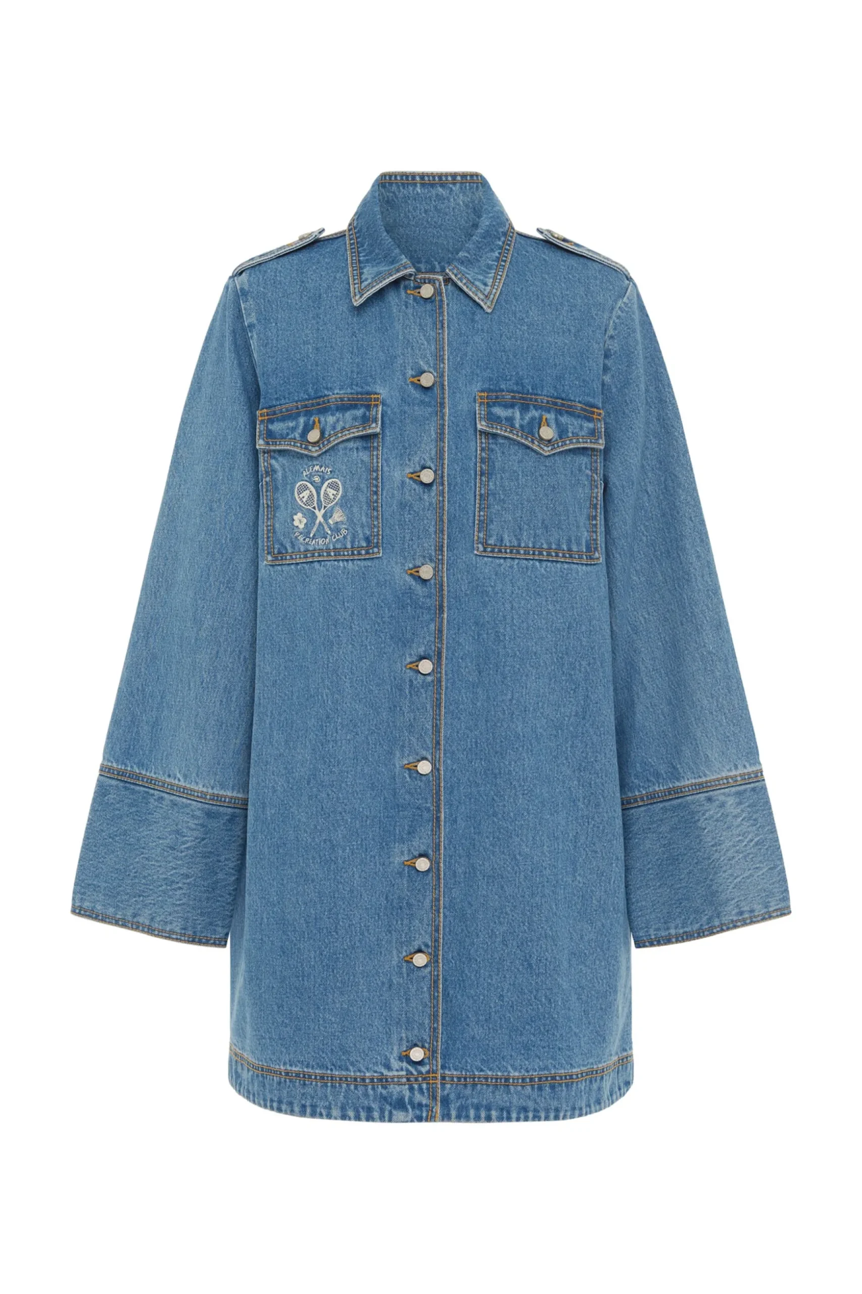 Alémais Stephi Denim Mini Dress - Light Indigo | PRE ORDER ARRIVING EARLY/MID MAY
