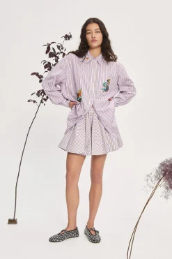 ALÉMAISLUCKY PACE EMBELLISHED SHIRT (STRIPE) | PRE ORDER