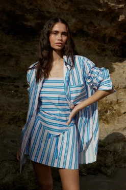Aston Studio Buddy Shirt - Ocean Depths/Seashell Stripe