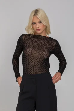 Blak The Label Gigi Top - Black Quarterfoil