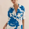 Caitlin Crisp Ibiza Shirt - Royal Rose Satin