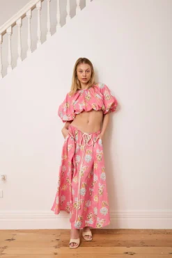 Caitlin Crisp Sunset Skirt - Watercolour Floral