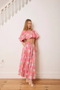 Caitlin Crisp Sunset Skirt - Watercolour Floral
