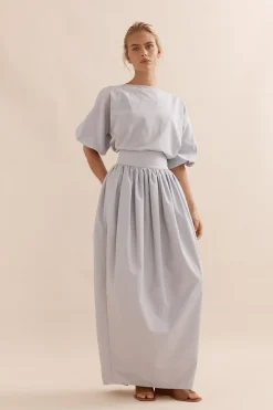 Caitlin Crisp Tulip Skirt - Duck Egg Blue