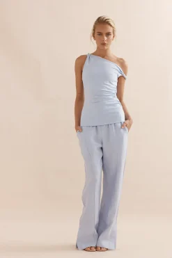 Caitlin Crisp Twister Tank - Sky Blue Ponte