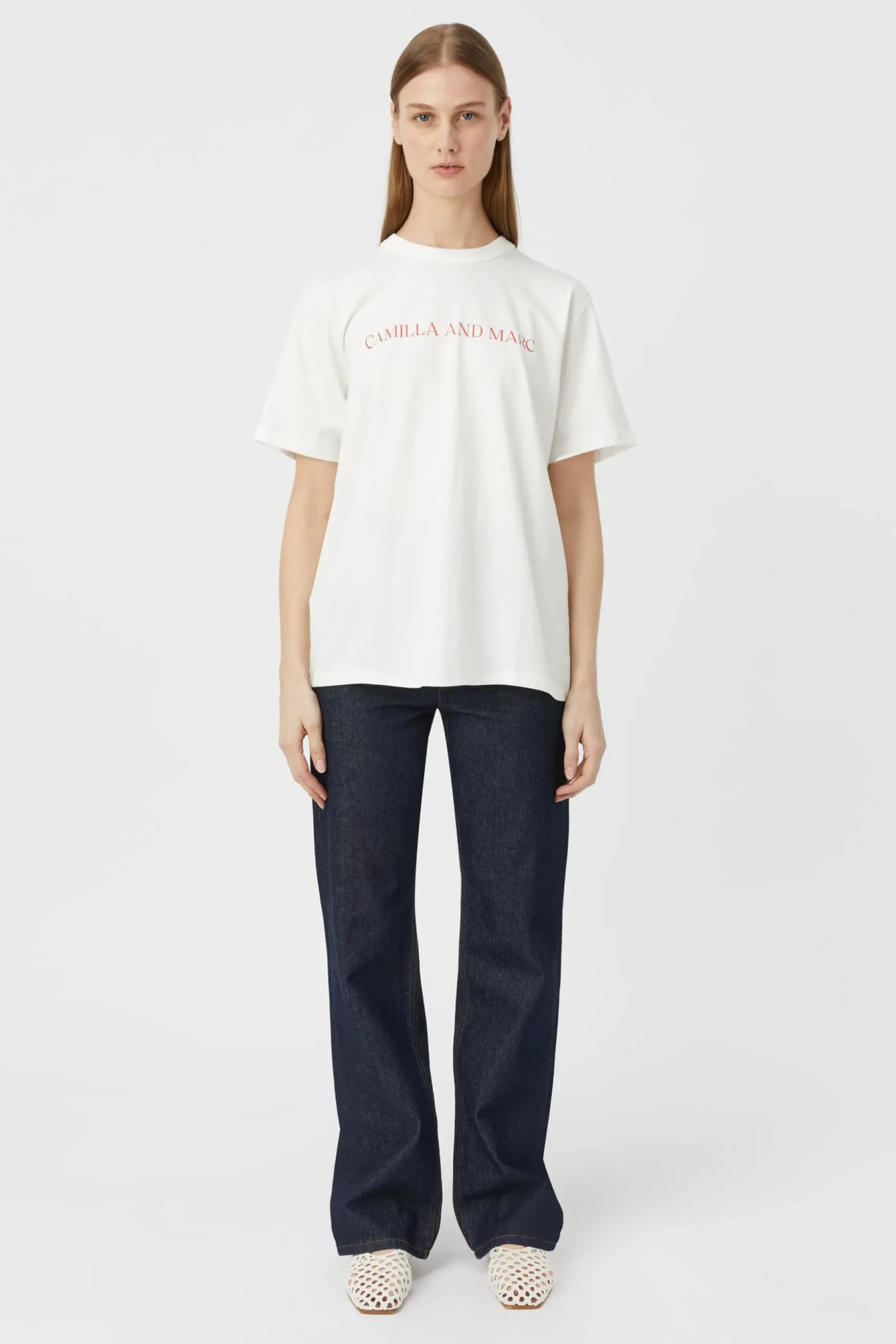 Camilla and Marc Asher Tee - Soft White/Red