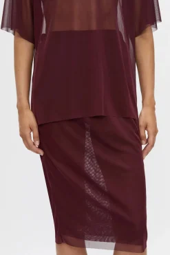 Camilla and Marc Enigma Sheer Top - Burgundy