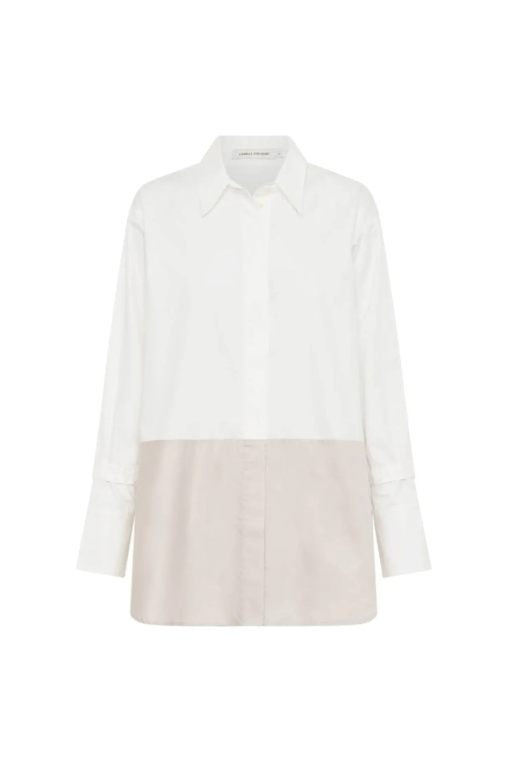 Camilla and Marc Marcel Colour Block Shirt - Taupe & White