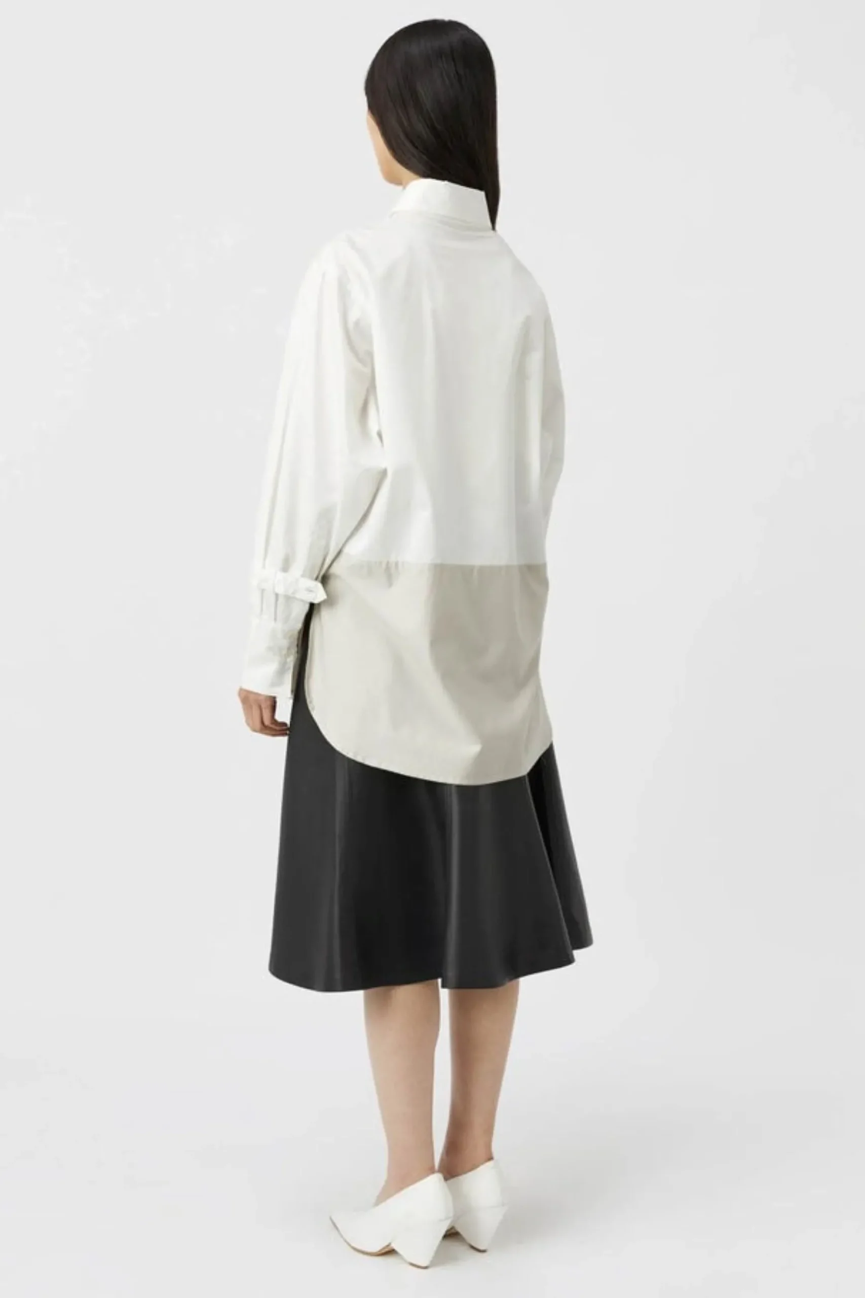Camilla and Marc Marcel Colour Block Shirt - Taupe & White