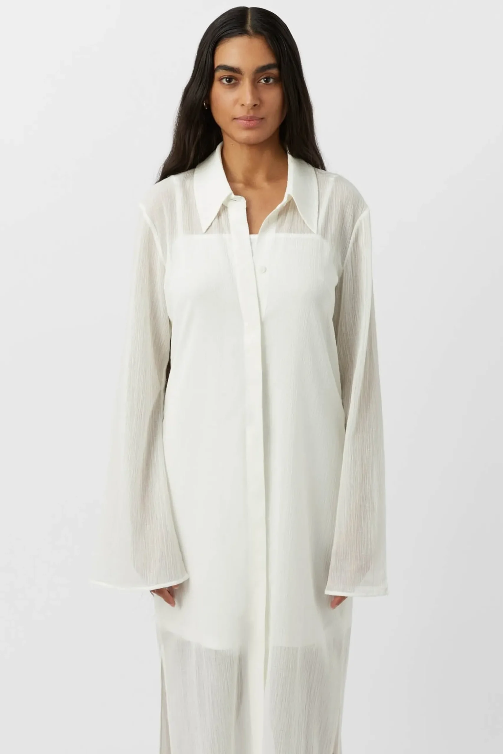 Camilla and Marc Pia Sheer Texture Dress - Cream | LW