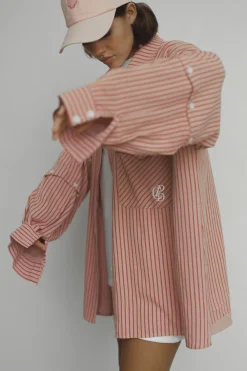 Commonplace Classico Overshirt - Pink/Red