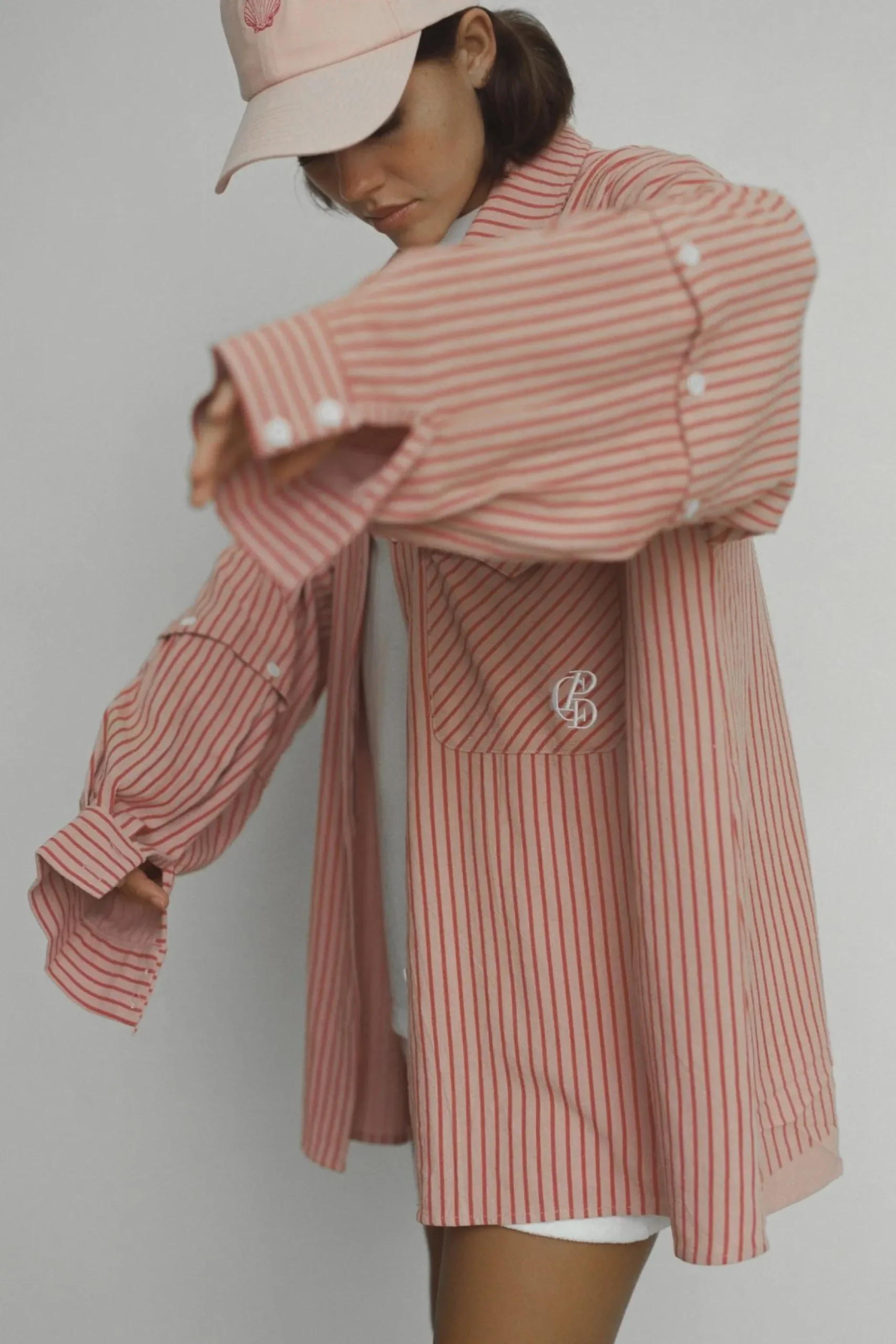 Commonplace Classico Overshirt - Pink/Red