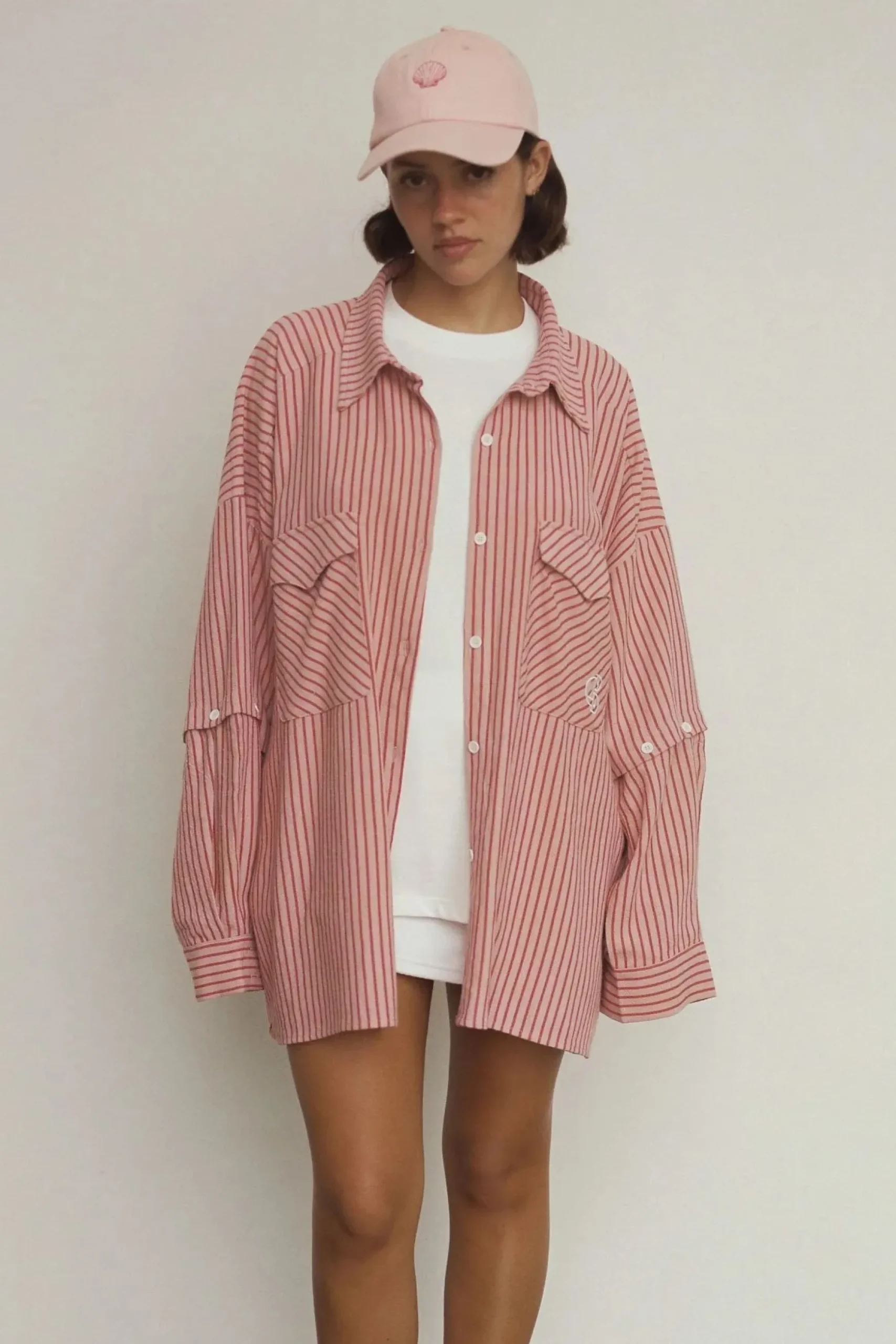 Commonplace Classico Overshirt - Pink/Red