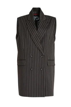 Cooper by Trelise Cooper Get Down To Business Waistcoat - Black Pinstripe