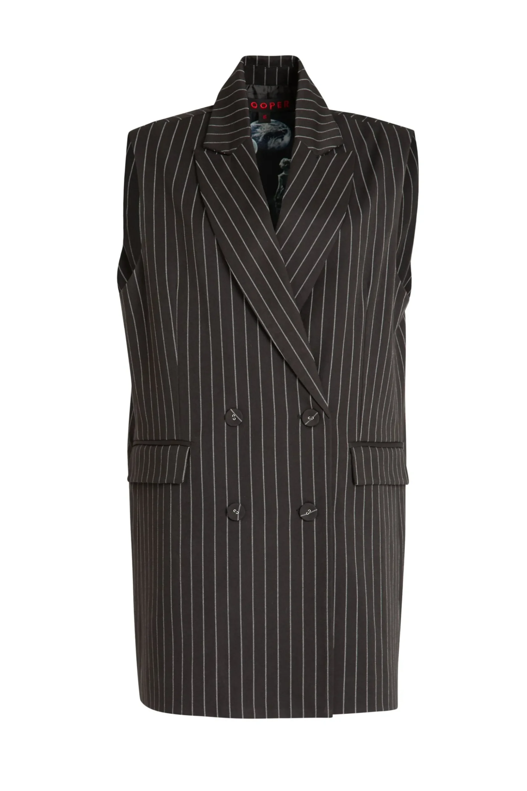 Cooper by Trelise Cooper Get Down To Business Waistcoat - Black Pinstripe