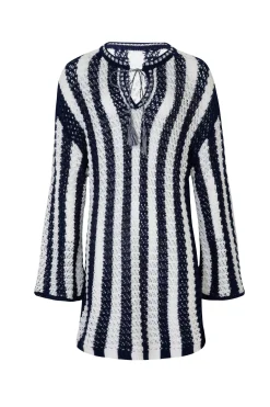 Cooper Coachella Tunic Festival Dress - White + Navy
