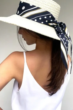 Dark Hampton X Kathryn Wilson Amalfi Silk Twillies - Deep Navy/Cream