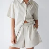 Dear Dylan Chai Stripe Toggle Short