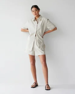 Dear Dylan Chai Stripe Toggle Short