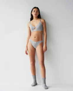 Dear Dylan Eyelet Trim Brief - Grey Marle