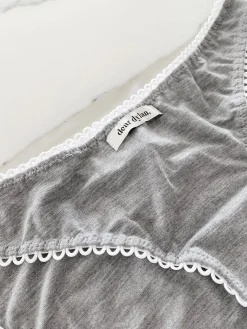 Dear Dylan Eyelet Trim Brief - Grey Marle