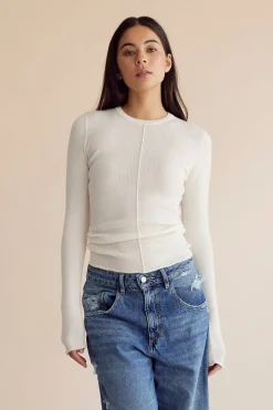 Dear Dylan Merino Long Sleeve Knit - Ivory