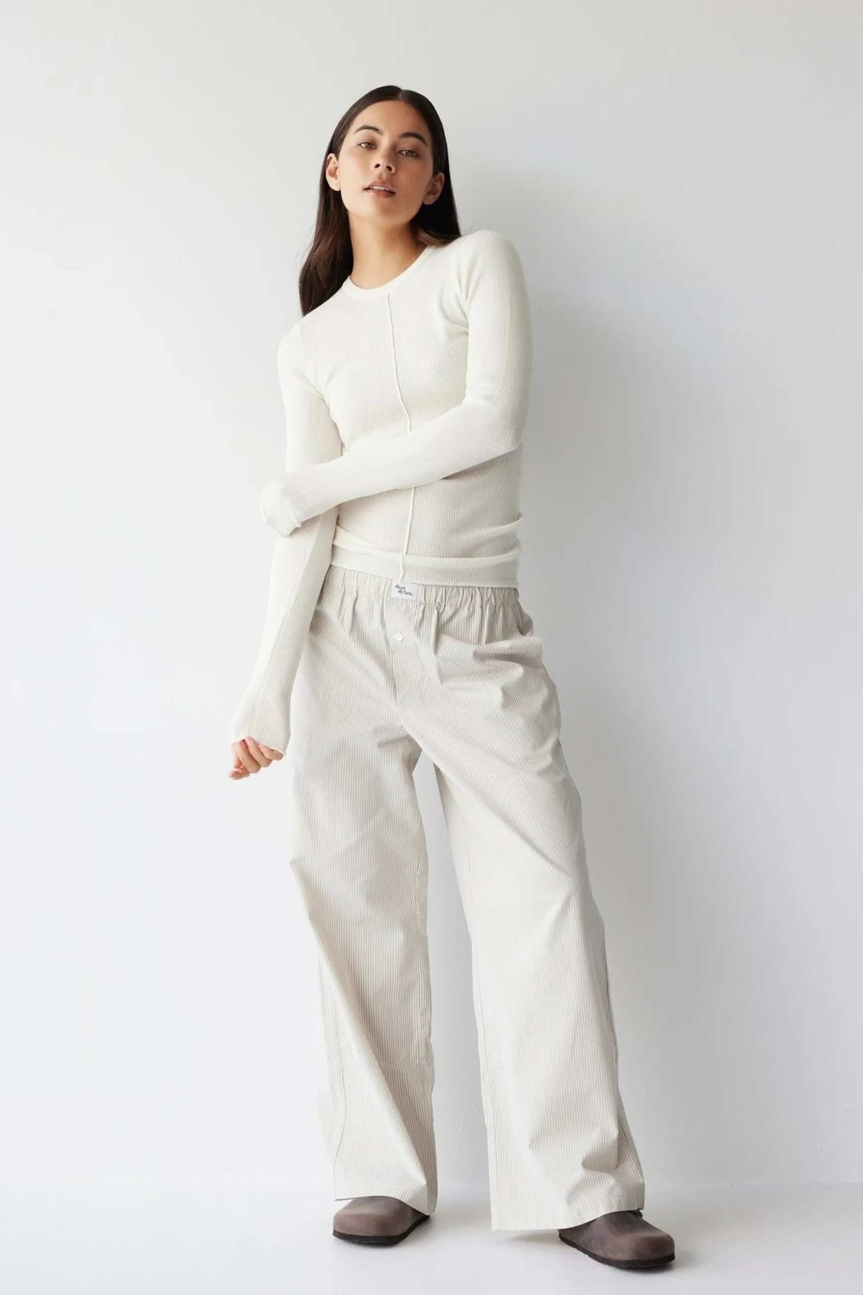 Dear Dylan Merino Long Sleeve Knit - Ivory