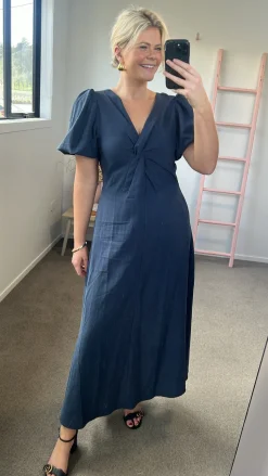 Drama The Label Halo Dress - Oxford Blue