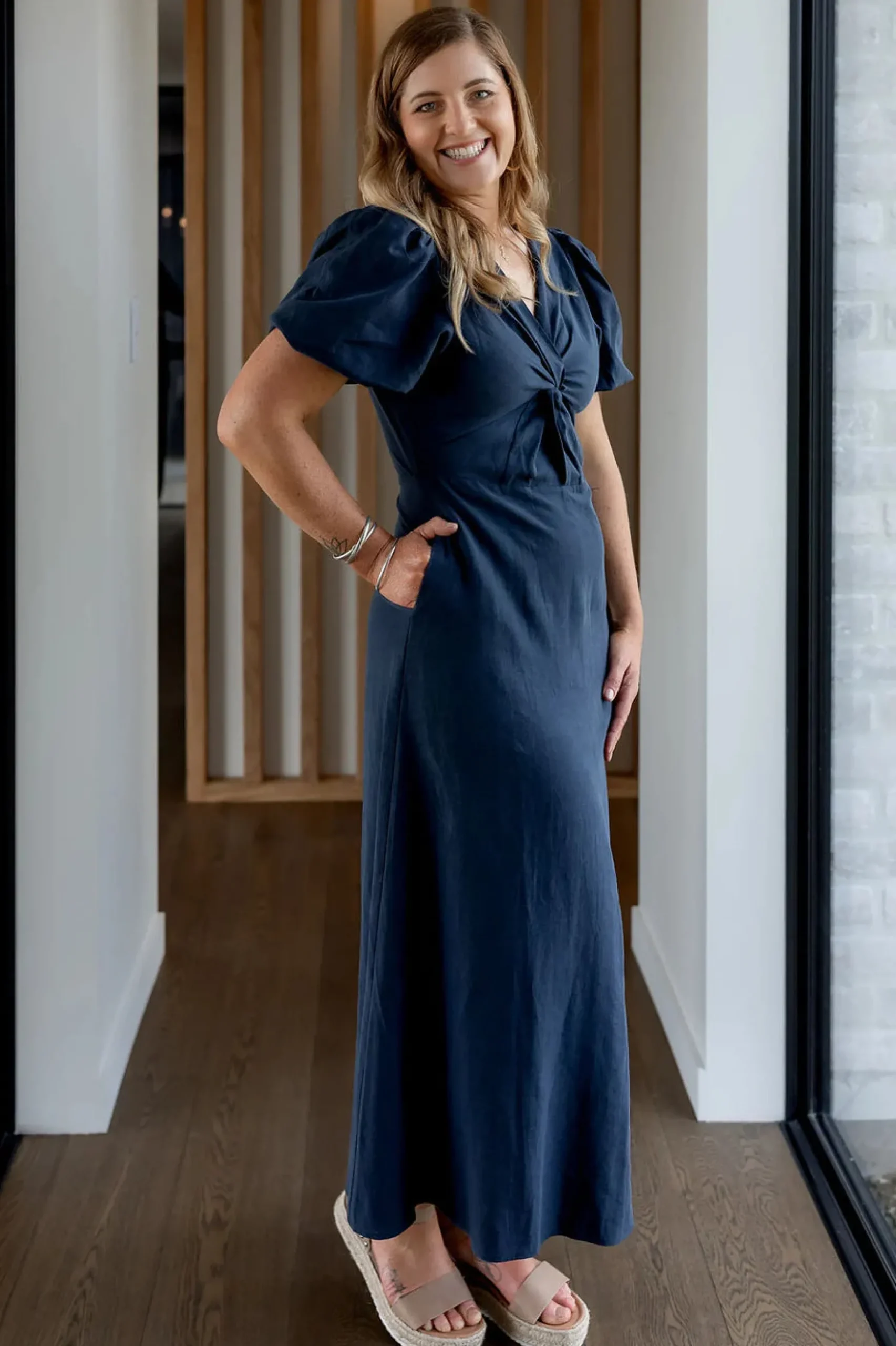 Drama The Label Halo Dress - Oxford Blue