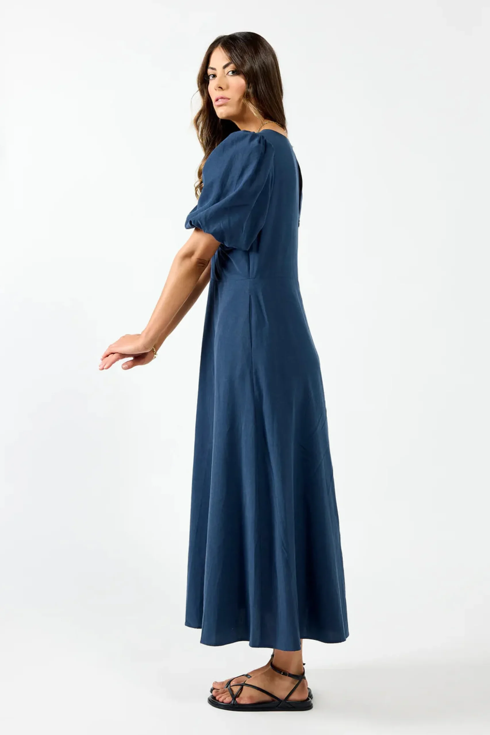 Drama The Label Halo Dress - Oxford Blue