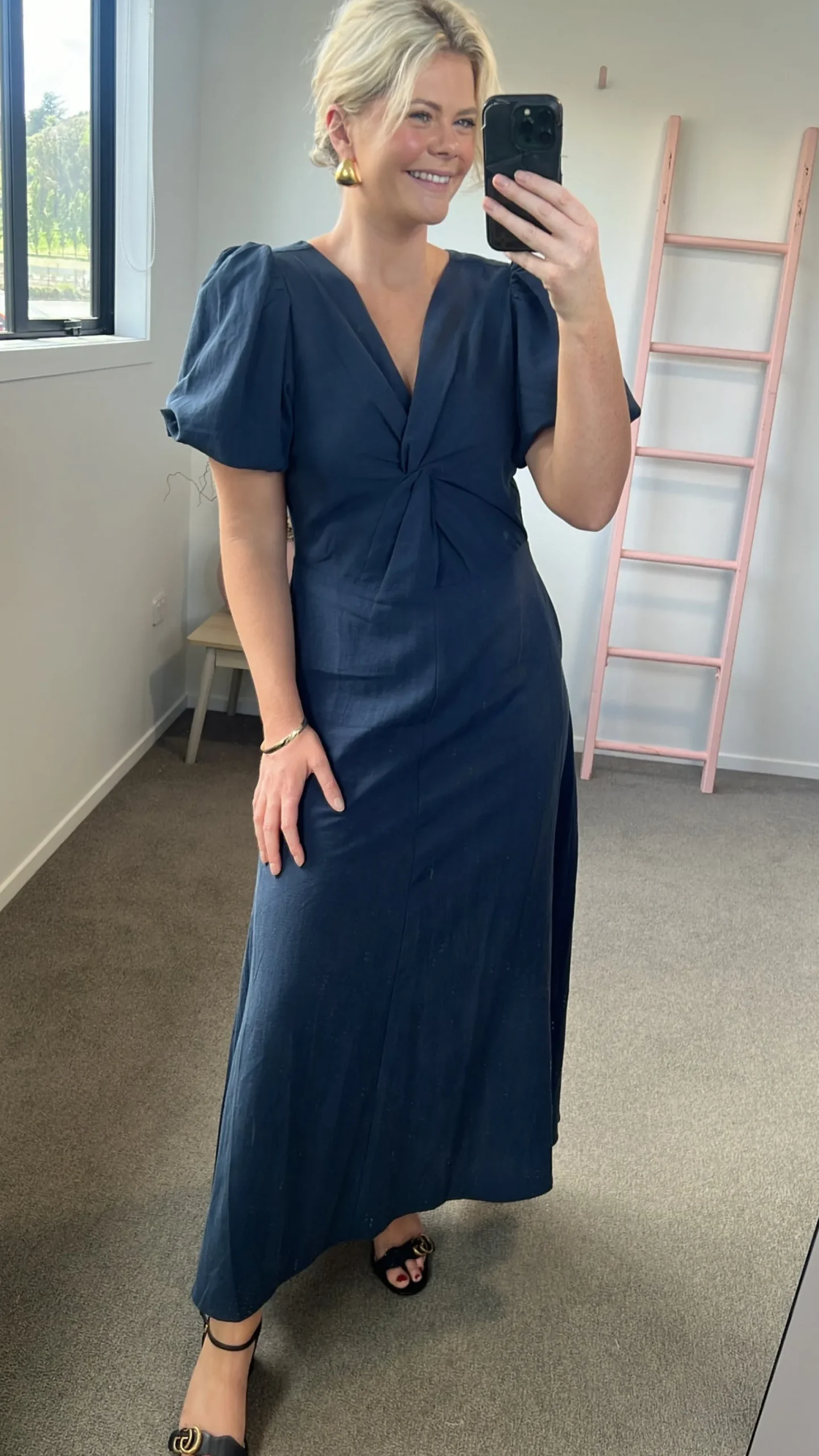 Drama The Label Halo Dress - Oxford Blue